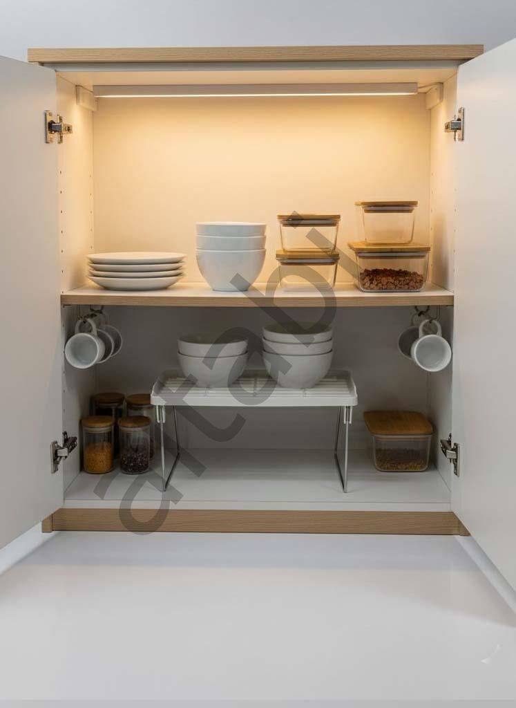 Dolap İçi Düzenleyici Raf – Dikdörtgen Katlanır Ayaklı 17 × 30 × 16 cm