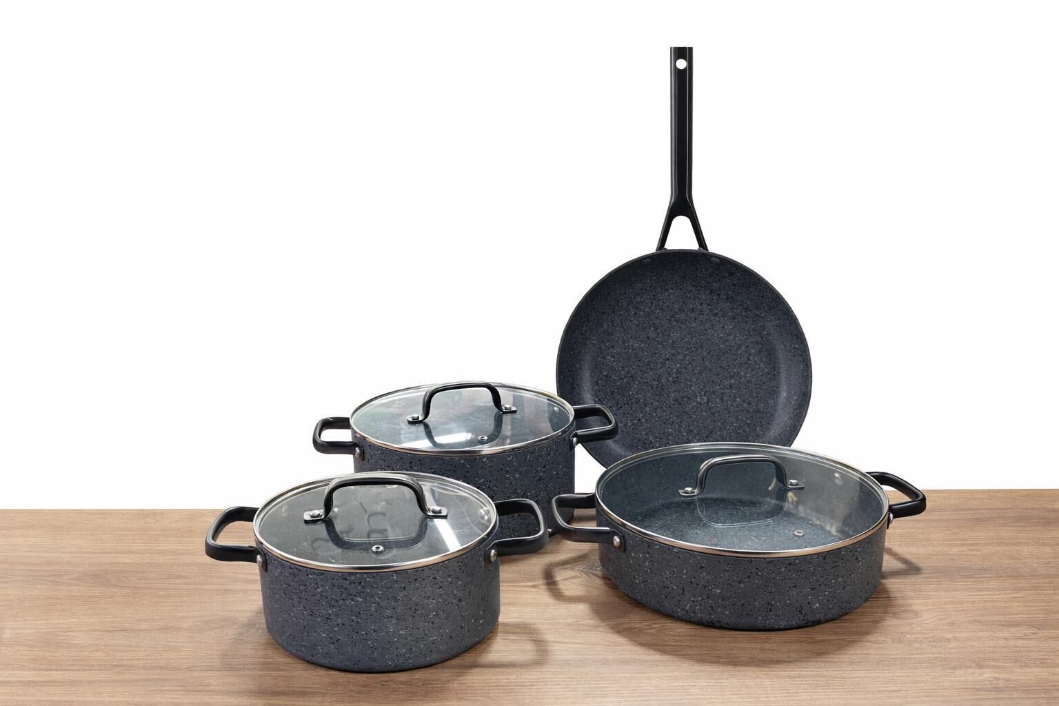 Biogranit Granit Tencere Takımı 7 Parça | Ekstra Dayanıklı, Yapışmaz Kaplama | İndüksiyon Tabanlı