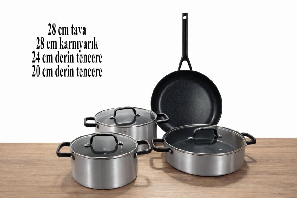 Bio Seramik Kaplama Tencere Takımı 7 Parça | Ekstra Dayanıklı, Yapışmaz Kaplama | İndüksiyon Tabanlı