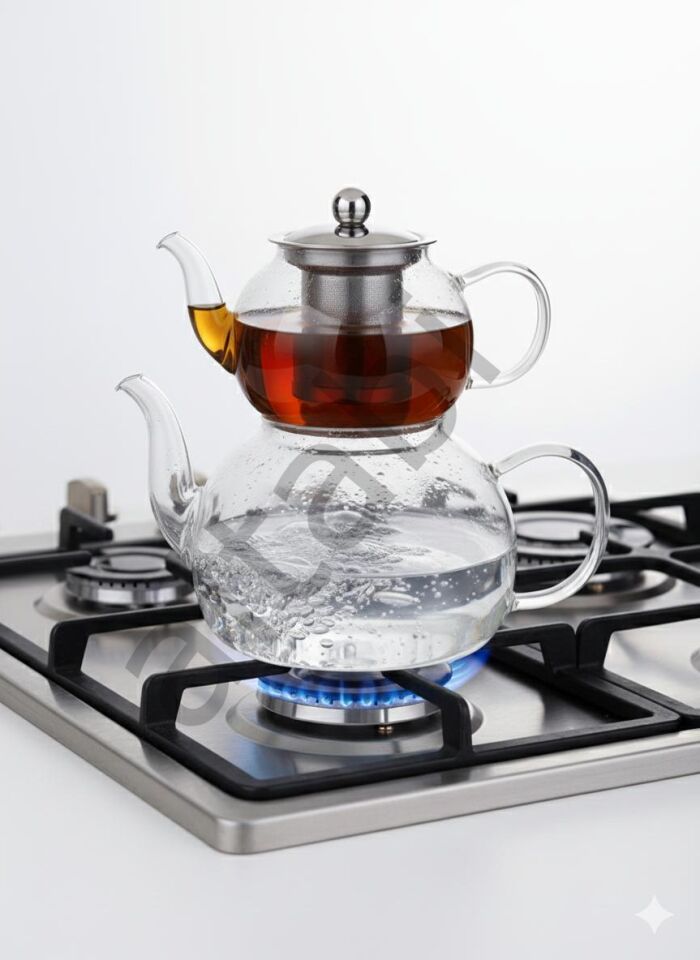 İndüksiyon Tabanlı Cam Çaydanlık Takımı