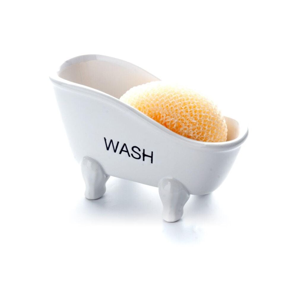 Mini Küvet Tasarımlı Seramik Süngerlik ve Sabunluk