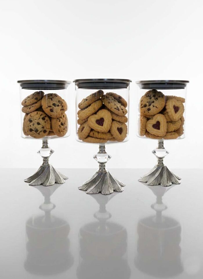 Ayaklı Dekoratif Cam Şekerlik / Drajelik / Kurabiyelik / Çerezlik