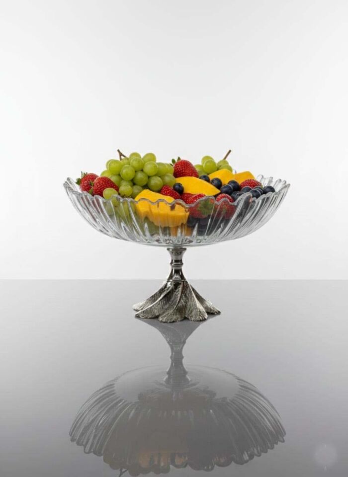 Gümüş Ayaklı Cam Sunumluk 21 CM