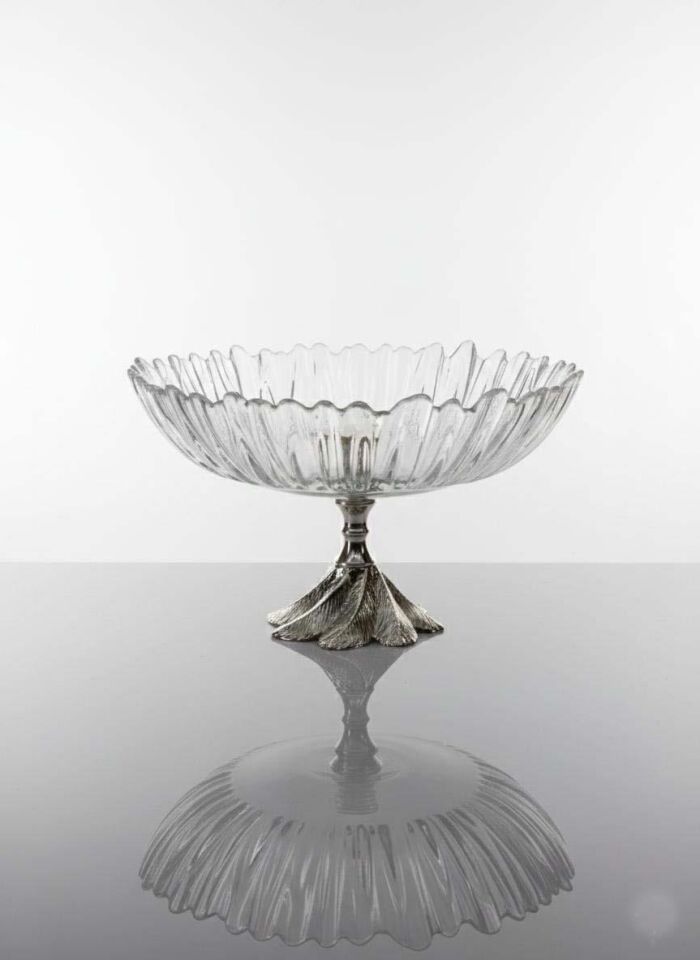 Gümüş Ayaklı Cam Sunumluk 21 CM