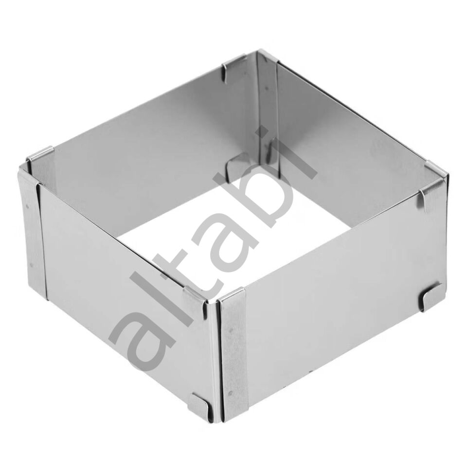 Ayarlanabilir Kek ve Pasta Kalıbı – Kare / Dikdörtgen (15 × 15 cm’den 28 × 28 cm’ye kadar)