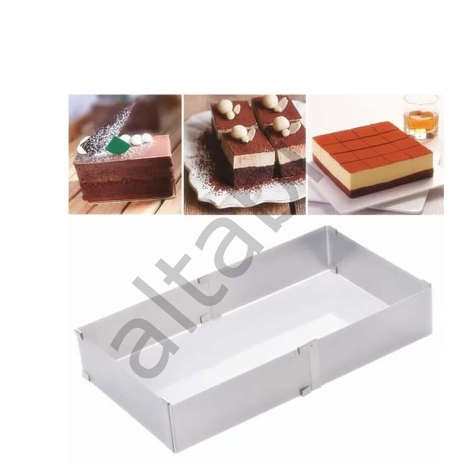 Ayarlanabilir Kek ve Pasta Kalıbı – Kare / Dikdörtgen (15 × 15 cm’den 28 × 28 cm’ye kadar)