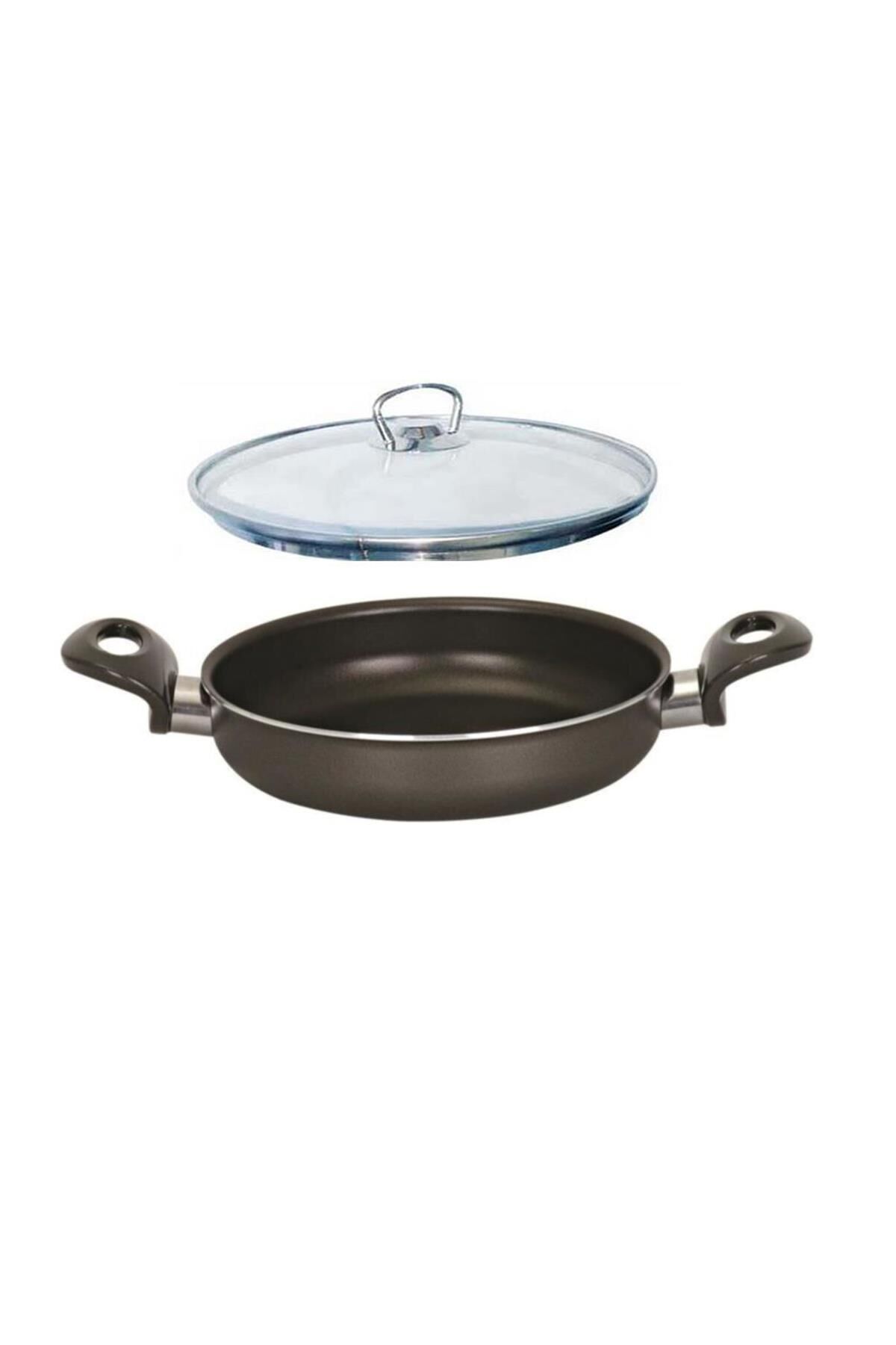Mehtap Onyx Teflon Sahan 18 CM Cam Kapaklı