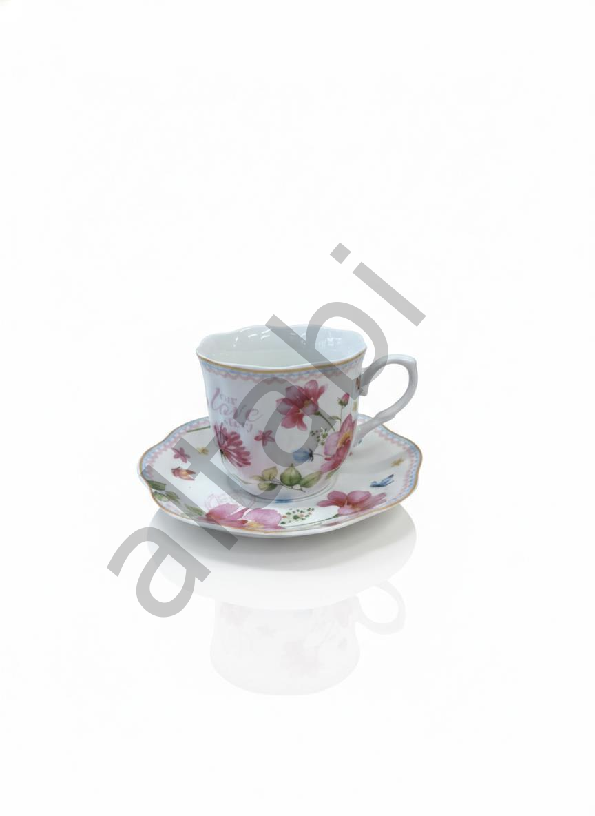 Porselen Neskafe ve Çay Fincan Takımı Özel Tasarım 6 Kişilik