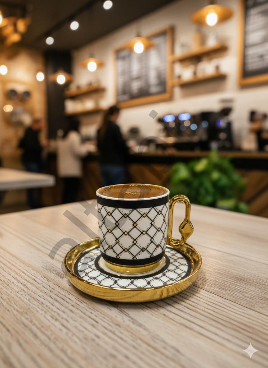 Porselen Kahve Takımı 6 Kişilik | Özel Tasarım | 100 ml