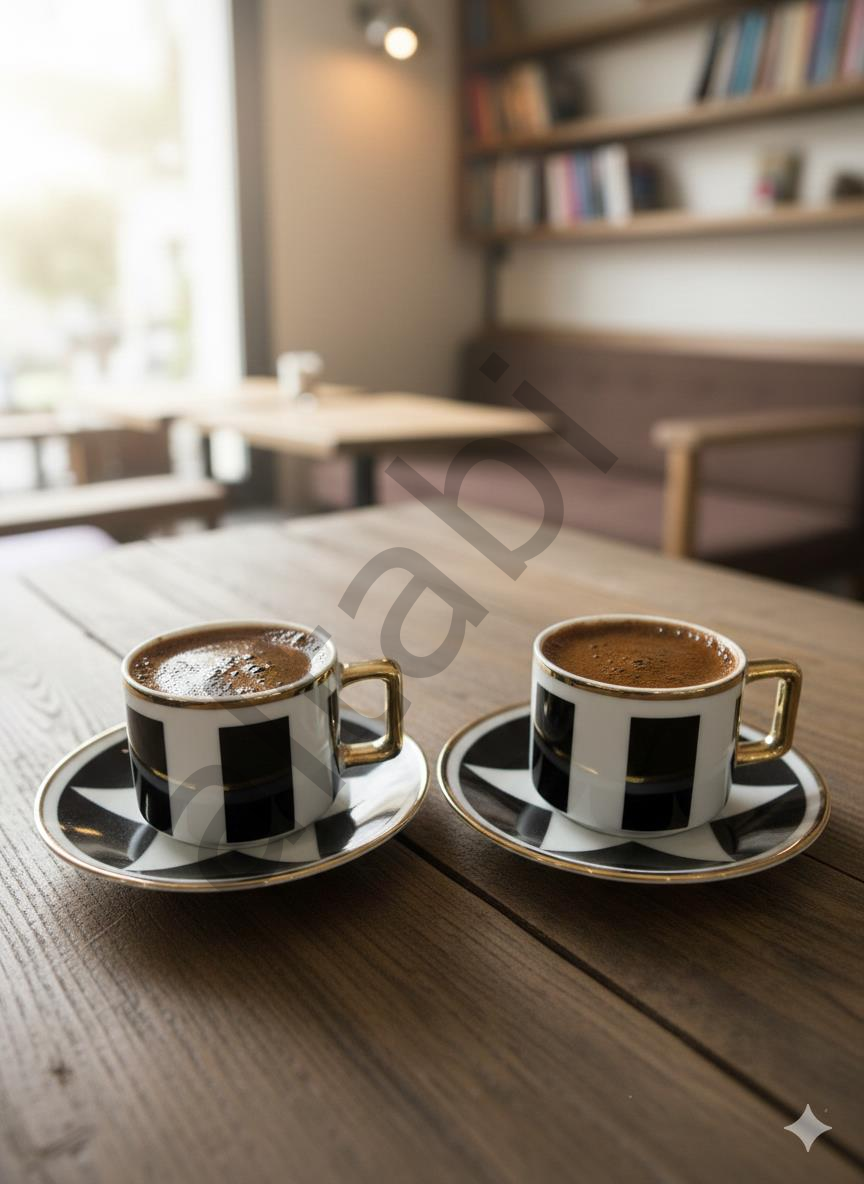 Porselen Kahve Takımı 2 Kişilik | Özel Tasarım | 90 ml