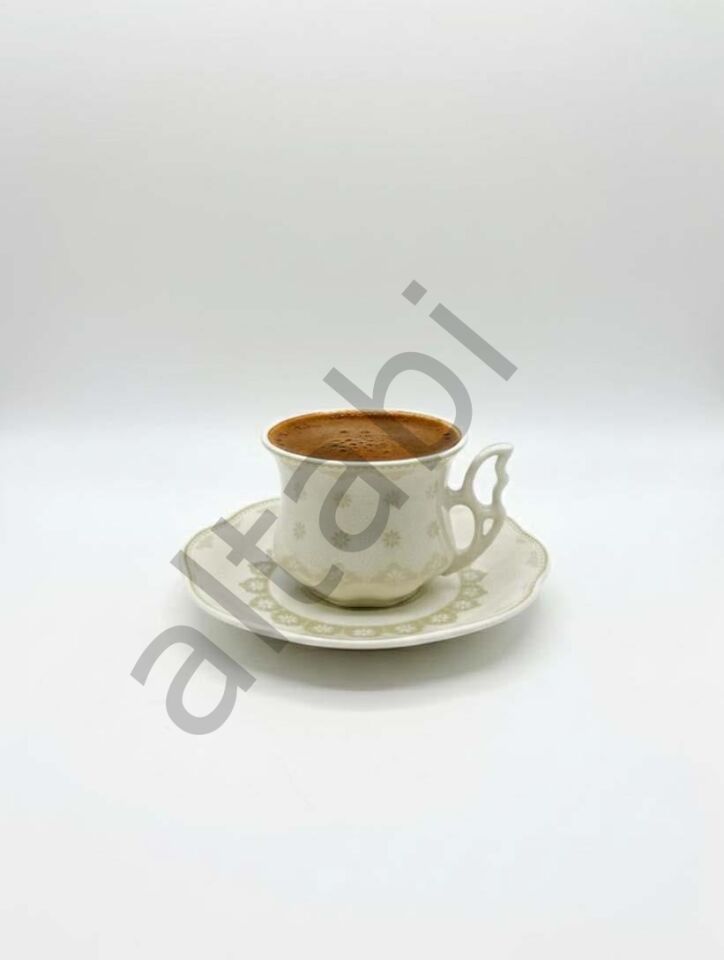 Porselen Kahve Takımı 6 Kişilik | Özel Tasarım Fincan ve Tabaklar | 90 ml