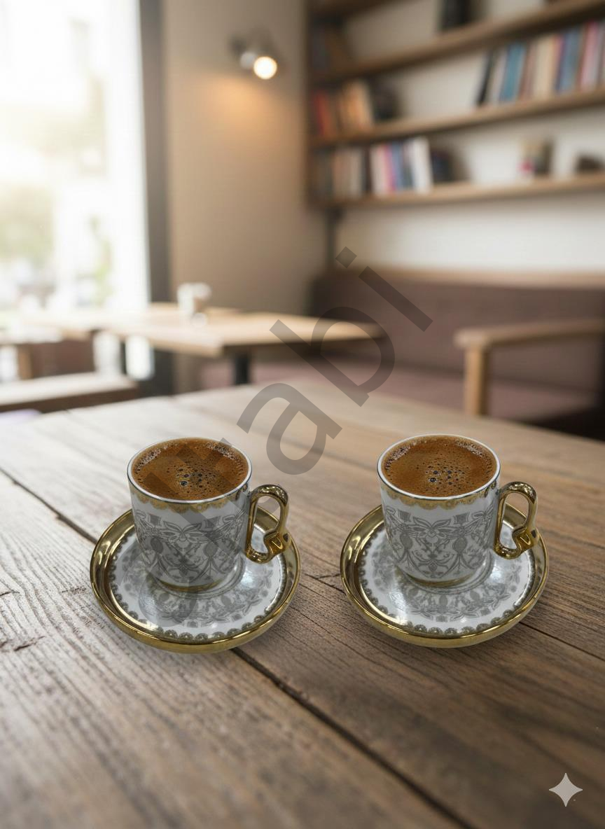 Porselen Kahve Takımı 2 Kişilik | Özel Tasarım | 90 ml