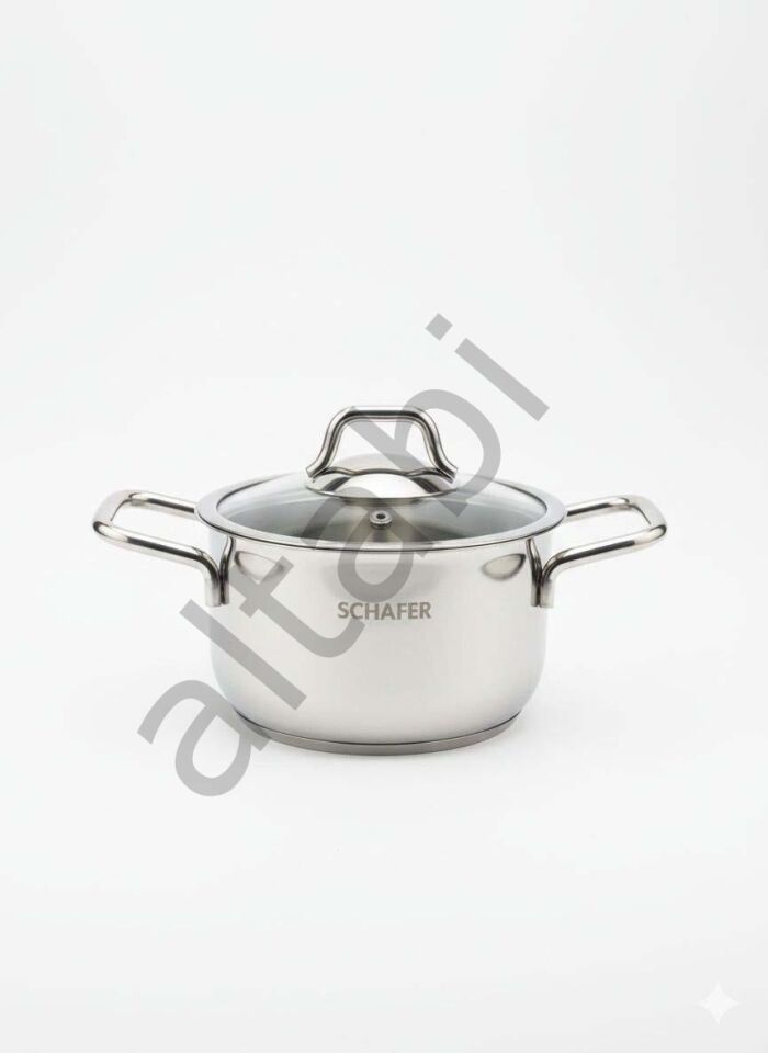 Schafer Ela Çelik Tencere Takımı (14 – 16 – 18 cm)