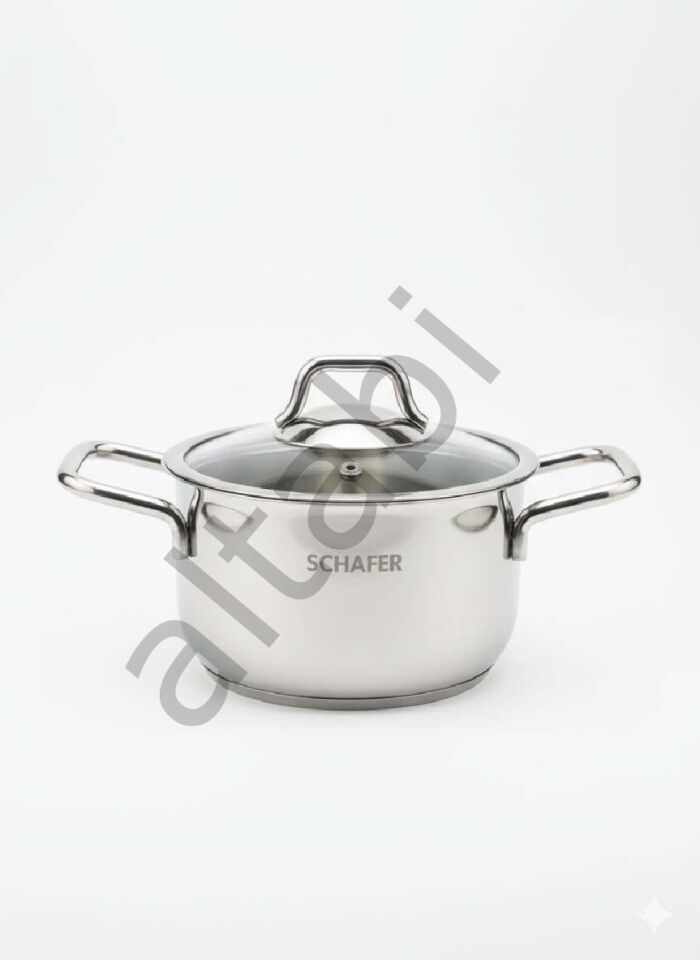 Schafer Ela Çelik Tencere Takımı (14 – 16 – 18 cm)