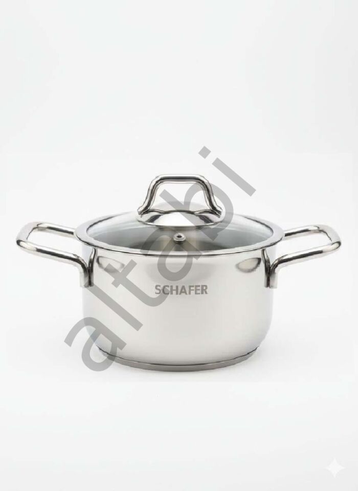 Schafer Ela Çelik Tencere Takımı (14 – 16 – 18 cm)