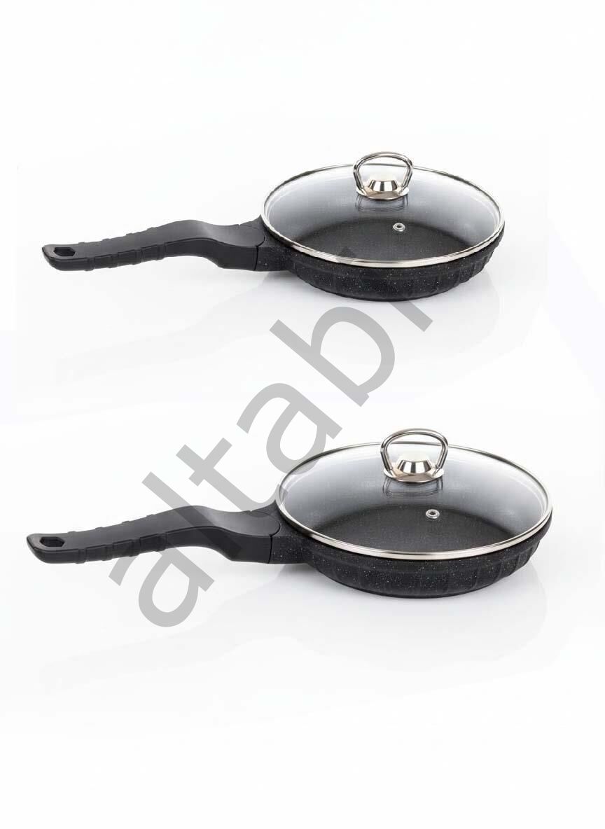 Schafer Famos 2’li Döküm Tava Seti Cam Kapaklı (20 – 24 cm)