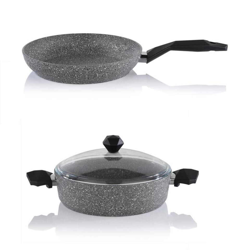 Granit Karnıyarık Tencere ve Tava Seti 28 CM Schafer