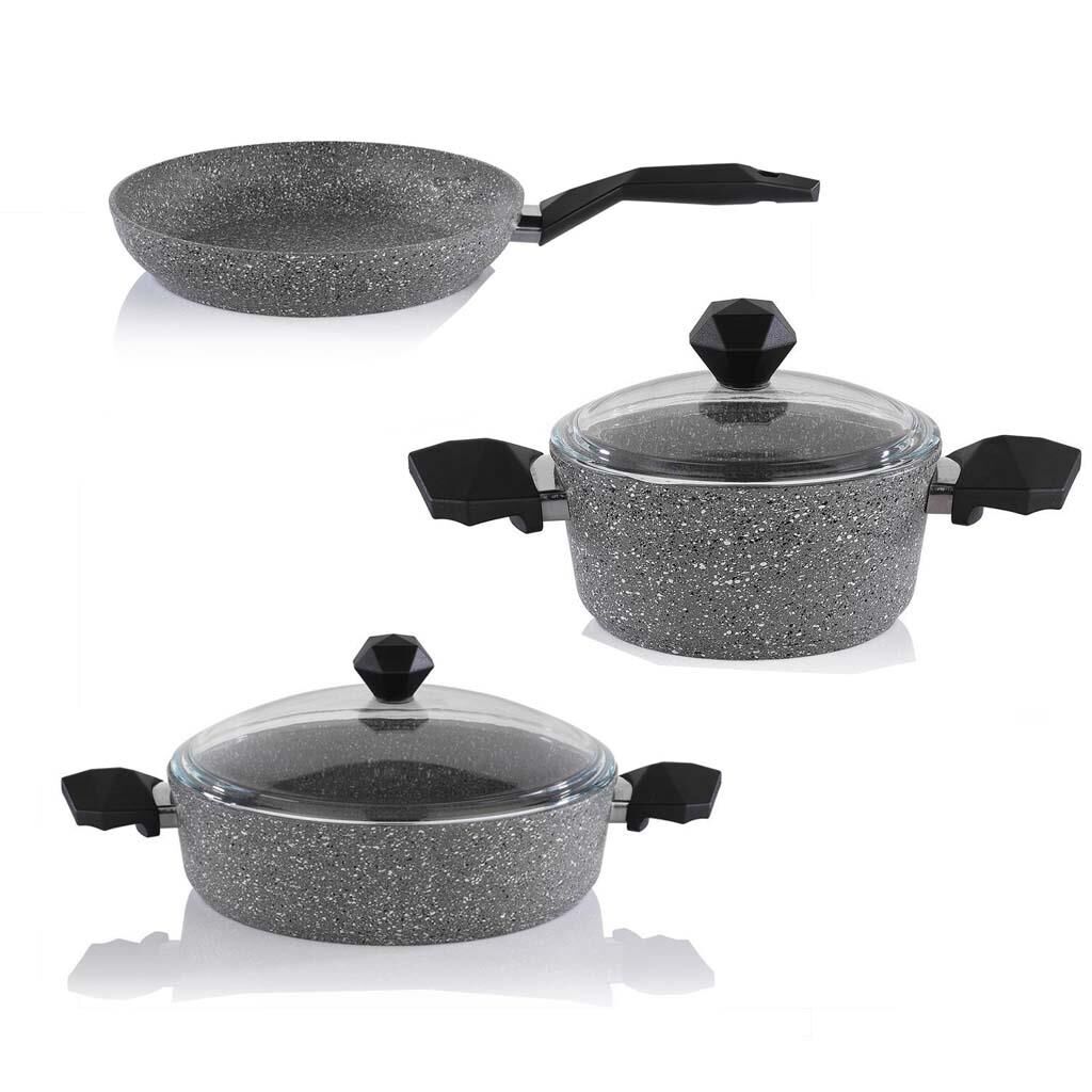 Schafer Granit 28 CM Karnıyarık Tava ve 24 CM Derin Tencere