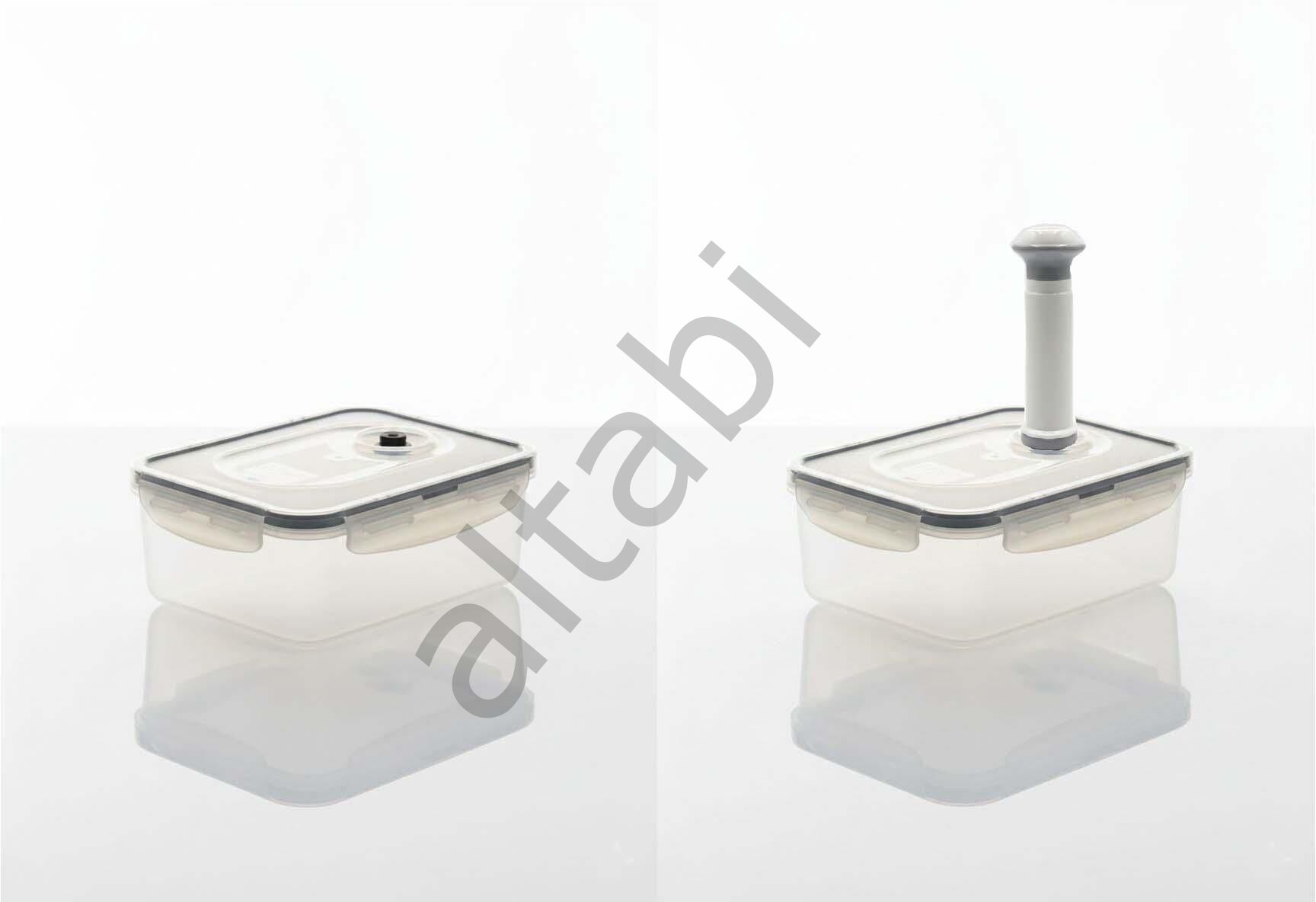 Mlock Vakum Kapaklı Saklama Kabı 2li Set Vakum Pompalı 1100 ML