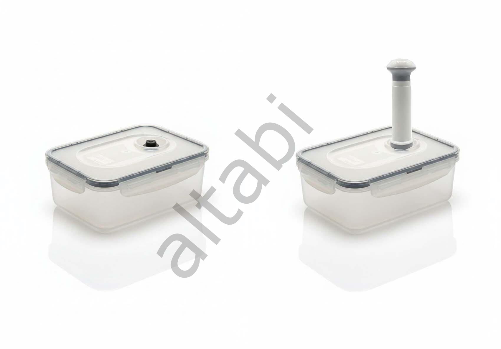 Mlock Vakum Kapaklı Saklama Kabı 2li Set Vakum Pompalı 1900 ML