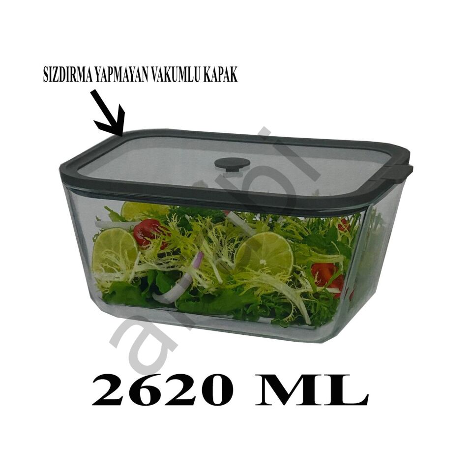 Sızdırmaz Cam Kapaklı Saklama Kabı 2620 ML – 2’li Set