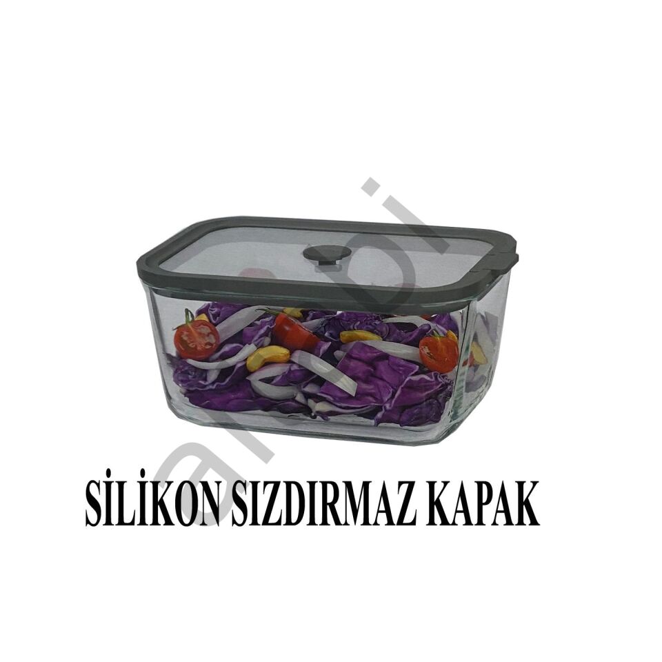 Sızdırmaz Cam Kapaklı Saklama Kabı 1380 ML – 2’li Set