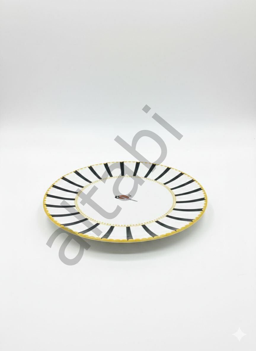 Seramik Tatlı Tabağı Dijital Baskılı Kuşlu Desen 6’lı Set 17 cm Şık Dekoratif