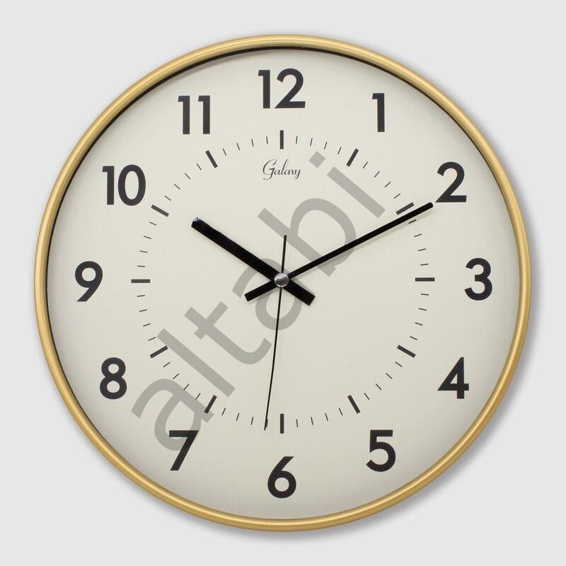 Dekoratif Duvar Saati 29 cm Sessiz Mekanizmalı Gold Çerçeve