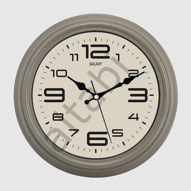 Dekoratif Duvar Saati 30 cm Sessiz Mekanizmalı Kum Beji Çerçeve