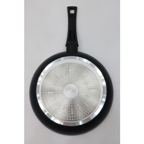 Mehtap Teflon Tava 24 CM İndüksiyon Tabanlı Lacivert Renk Cam Kapaklı