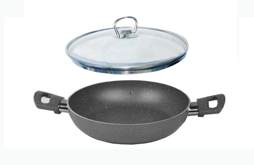 Mehtap Granit Sahan 24 CM Cam Kapaklı