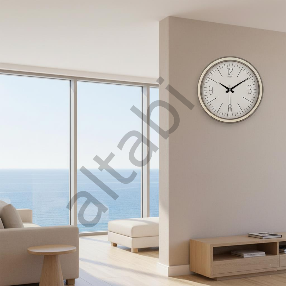 Dekoratif Duvar Saati 36 cm Sessiz Mekanizmalı Aytaşı Çerçeve