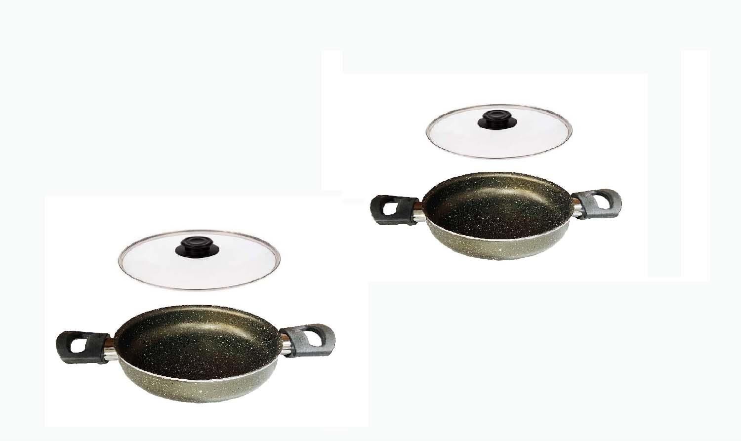 Mehtap Granit Sahan Seti 20 CM+22 CM Cam Kapaklı