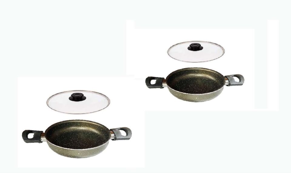 Mehtap Granit Sahan Seti 18 CM Ve 20 CM Cam Kapaklı