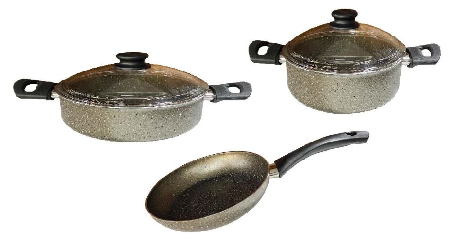 Mehtap 28 cm Karnıyarık Tava ve 24 cm Derin Tencere