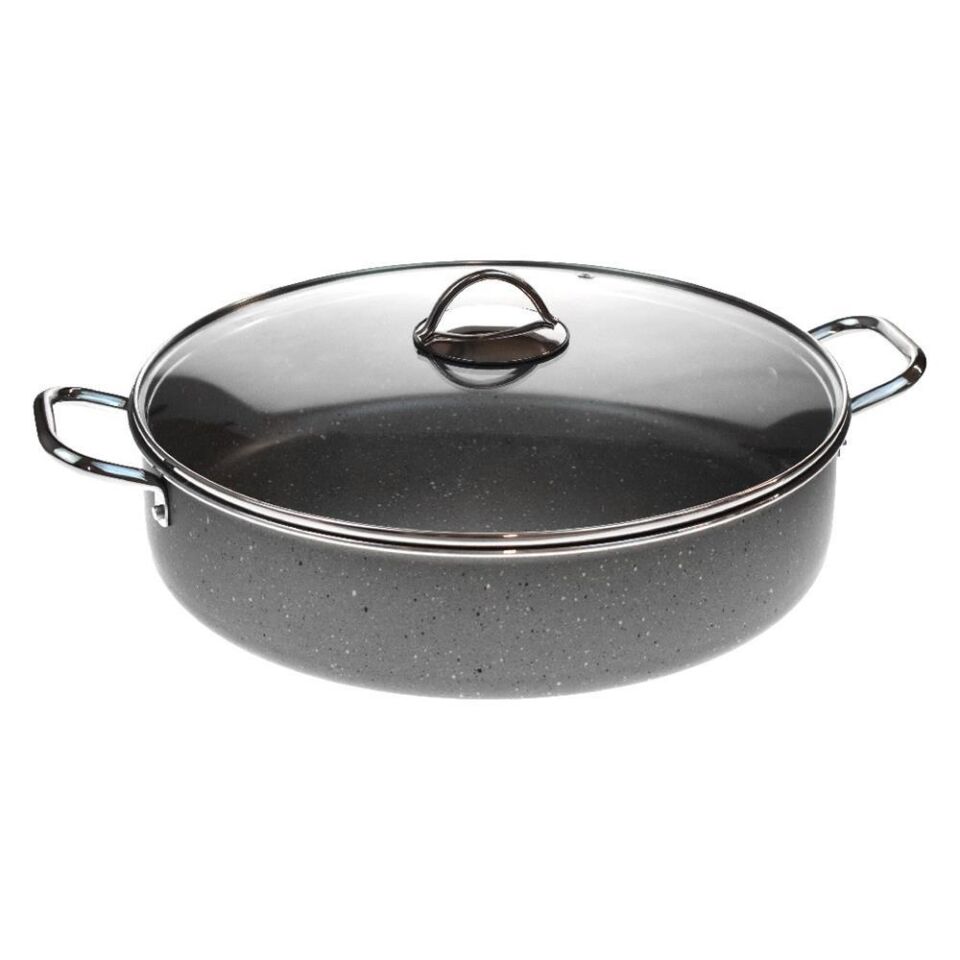 Mehtap Granit Kısa Tencere 36 CM Karnıyarık Tencere Ekstra Derin