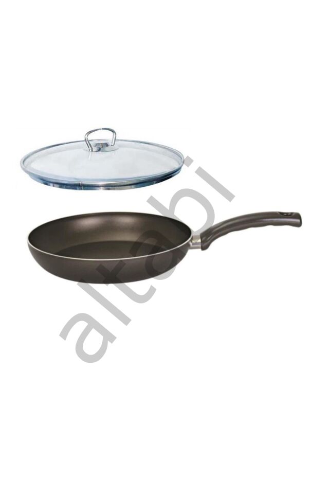 Mehtap Onyx Teflon Tava 26 CM Cam Kapaklı