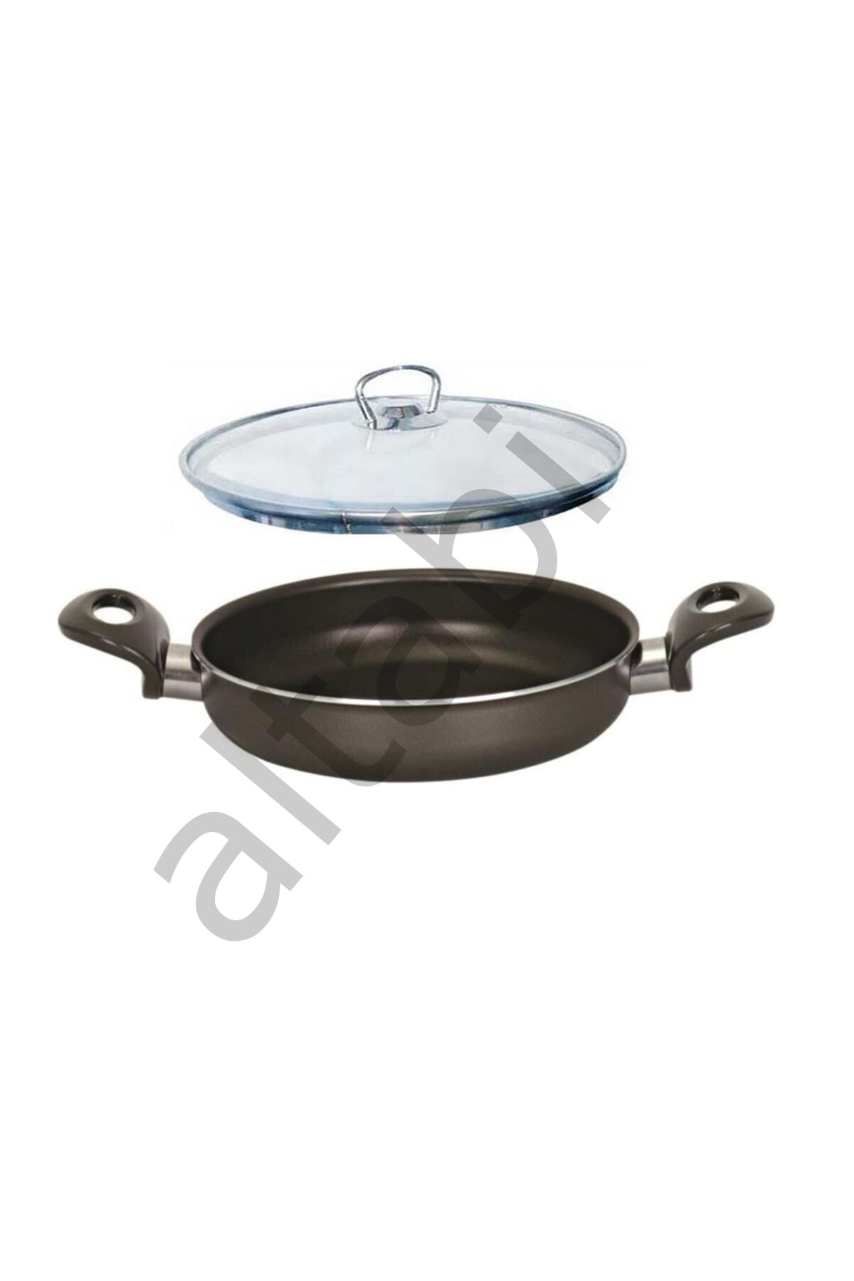 Mehtap Onyx Teflon Sahan 16 CM Cam Kapaklı