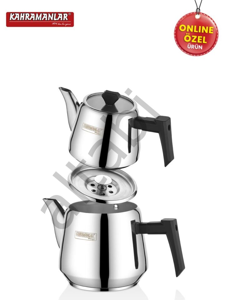 Luna Orta Boy Black Çaydanlık Takımı