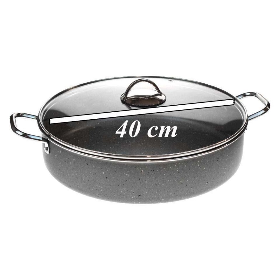 Mehtap Granit Kısa Tencere 40 CM Karnıyarık Tencere Ekstra Derin