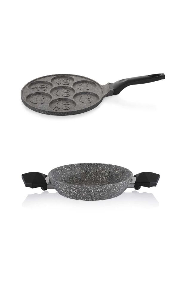 Schafer Granit 22 CM Sahan ve Emojili Pankek Tavası 26 CM