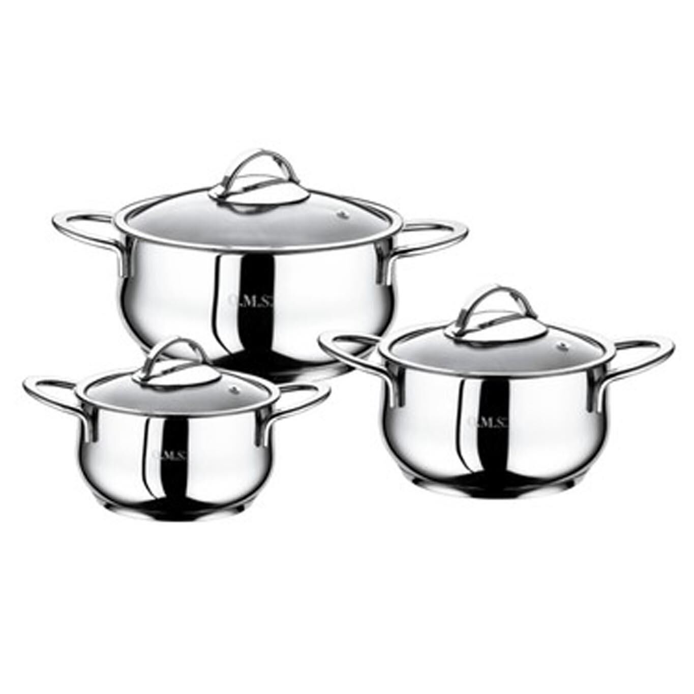 Oms Çelik Tencere Seti Güveç Model 3lü Çelik Tencere