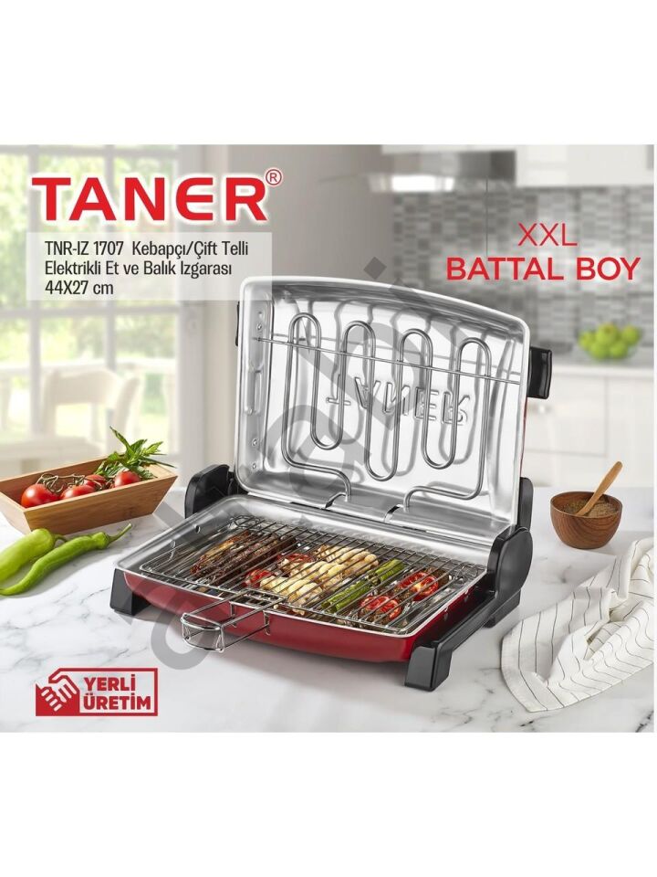 Kebapçı XXL Battal Boy Çift Telli Elektrikli Izgara (1450W)