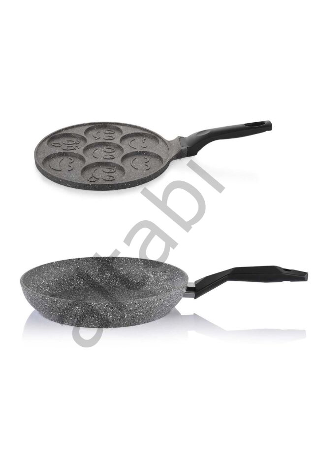 Schafer 30 CM Granit Tava ve 26 CM Emoji Pankek Tavası