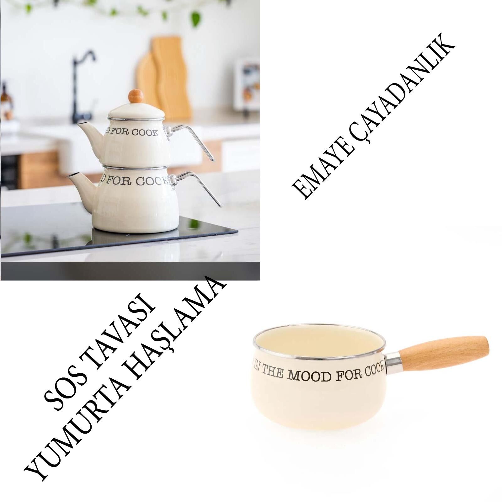 Emaye Çaydanlık Ve Emaye Sos Tavası 16 CM