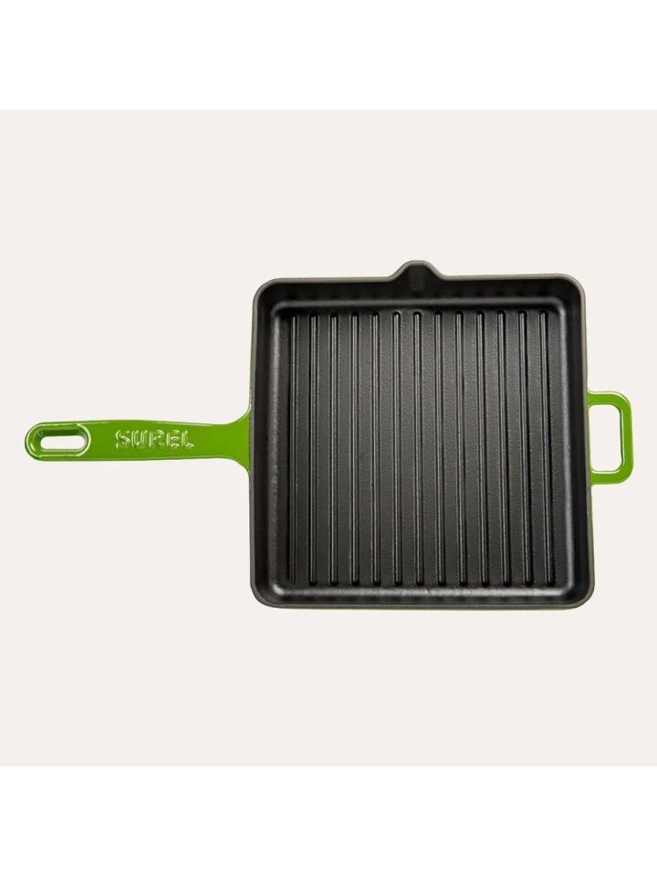 Demirdöküm Kare Izgara Tava 30 CM Yeşil Silikon Maşa