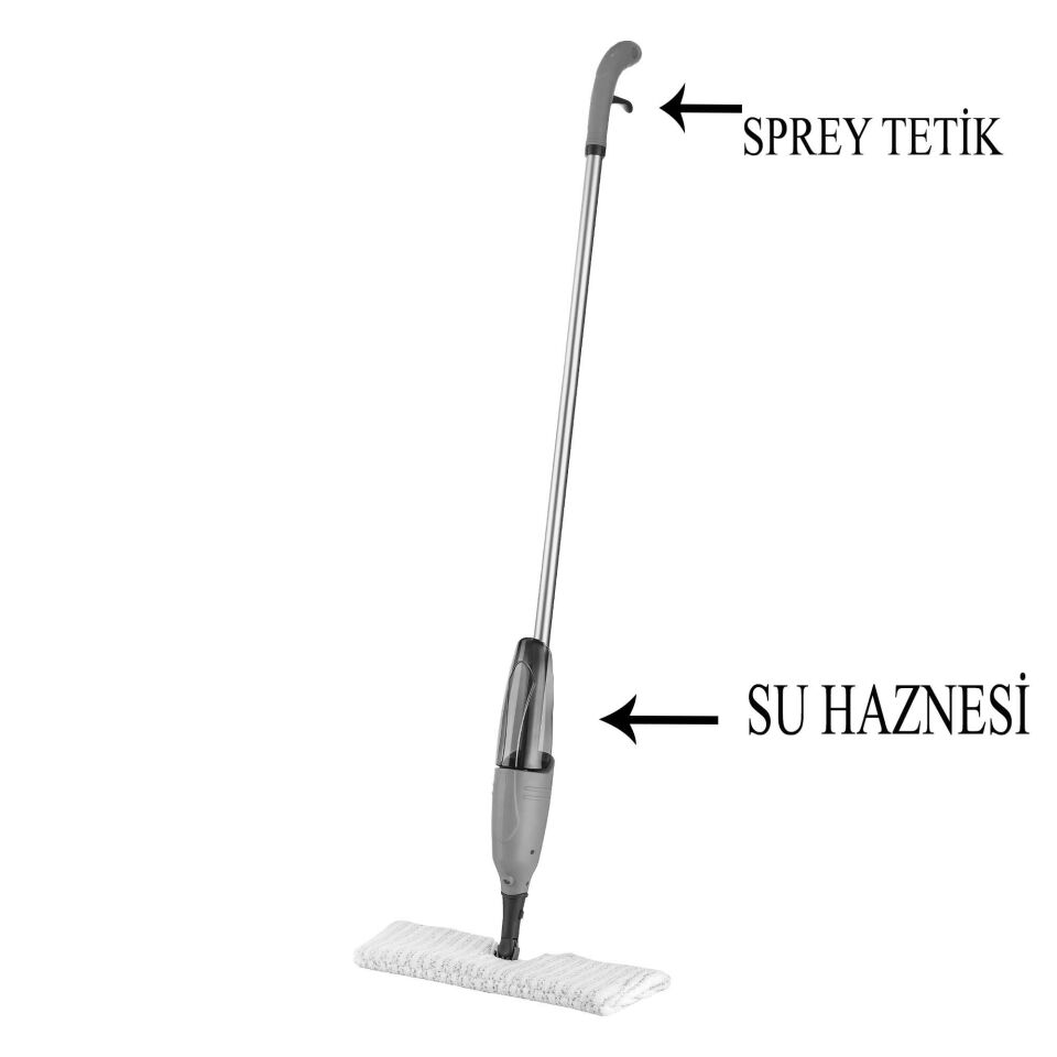 Sprey Mop 110 CM Alüminyum Saplı Tetik Mop Mikrofiber Mop