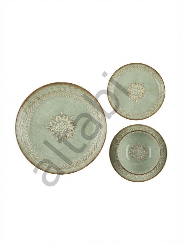 Porselen 24 Parça Yemek Takımı Vintage Desen Zarafet