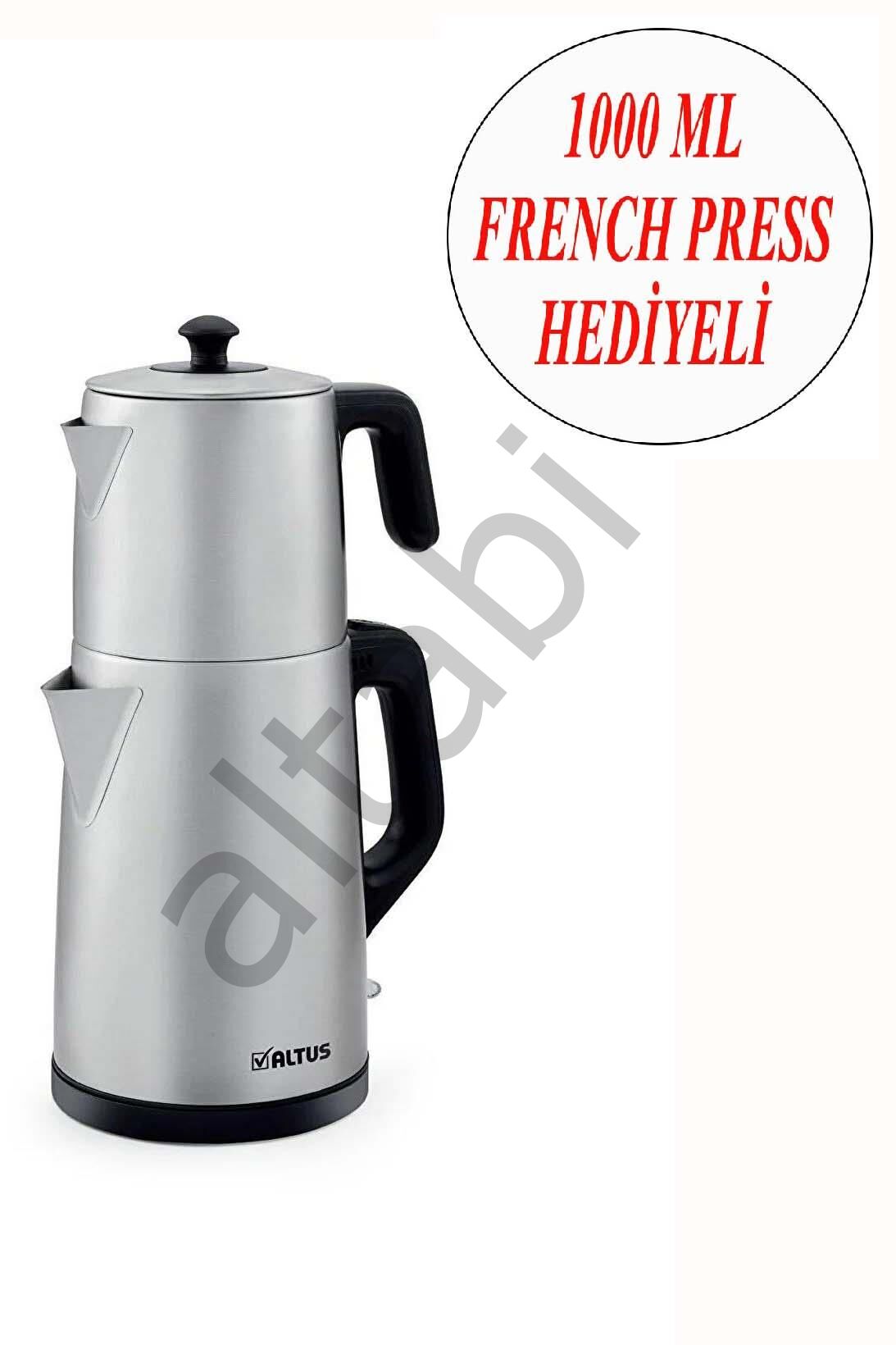 Altabi Çay Makinesi İnox Gövde Ve 1000 ML Cam French Press