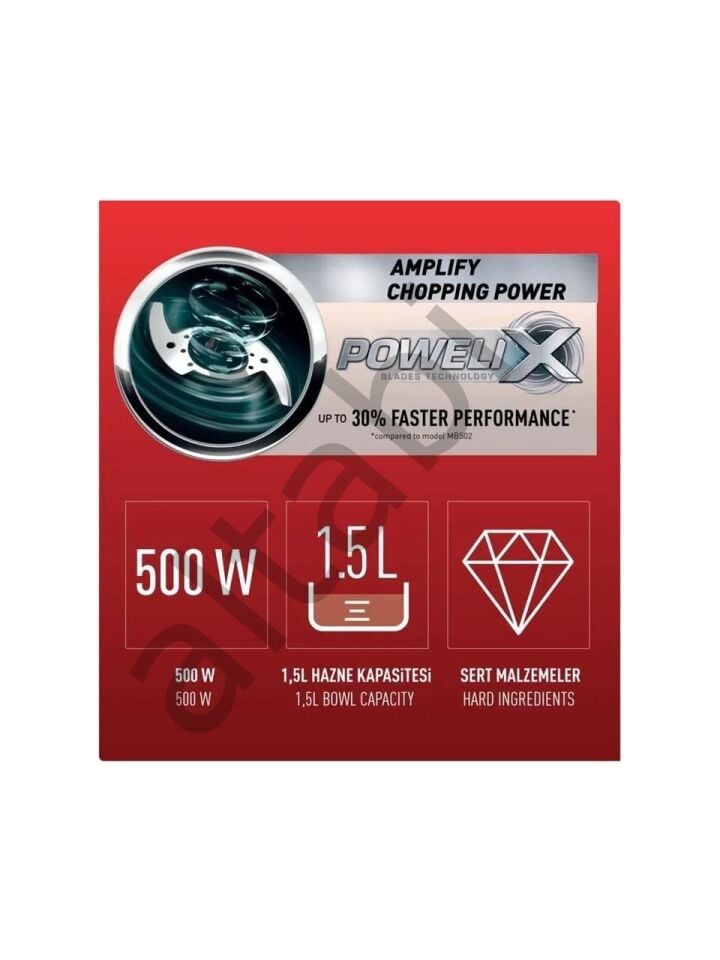 Masterchop Powelix Doğrayıcı 4 Bıçaklı 500 W Te fal